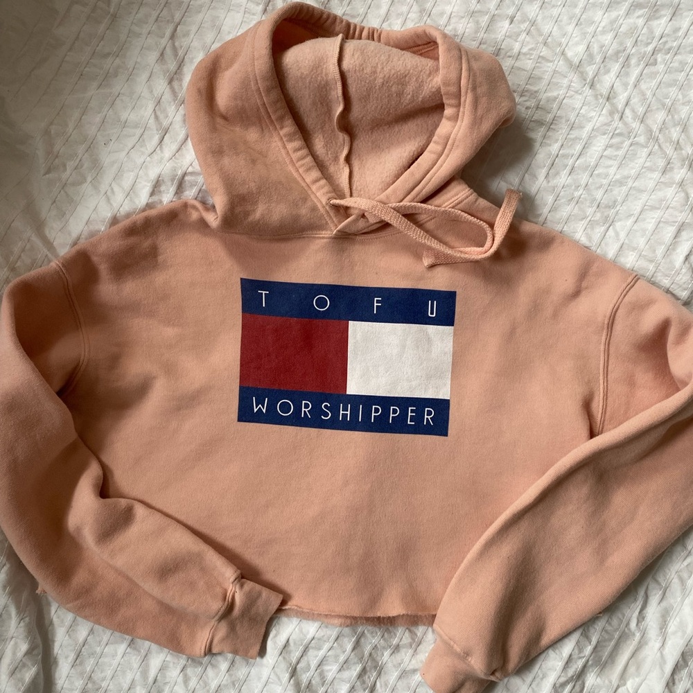 Tofu Worshipper Peach Hoodie